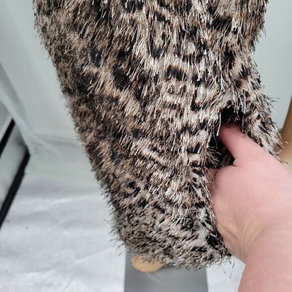 Adore Leopard Animal Print Eyelash Fringe Fabric Tank Top Women's size Medium - Picture 7 of 14